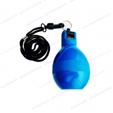 Blue Squeeze Whistle with Black Lanyard
