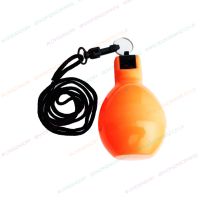 Orange Squeeze Whistle with Black Lanyard