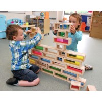 Giant Wooden Rainbow Bricks Set of 36