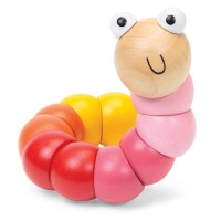 Pink Wooden Jointed Worm Fidget