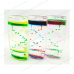 Red and Blue Retro Liquid Motion Oval Shape